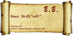 Baur Brúnó névjegykártya